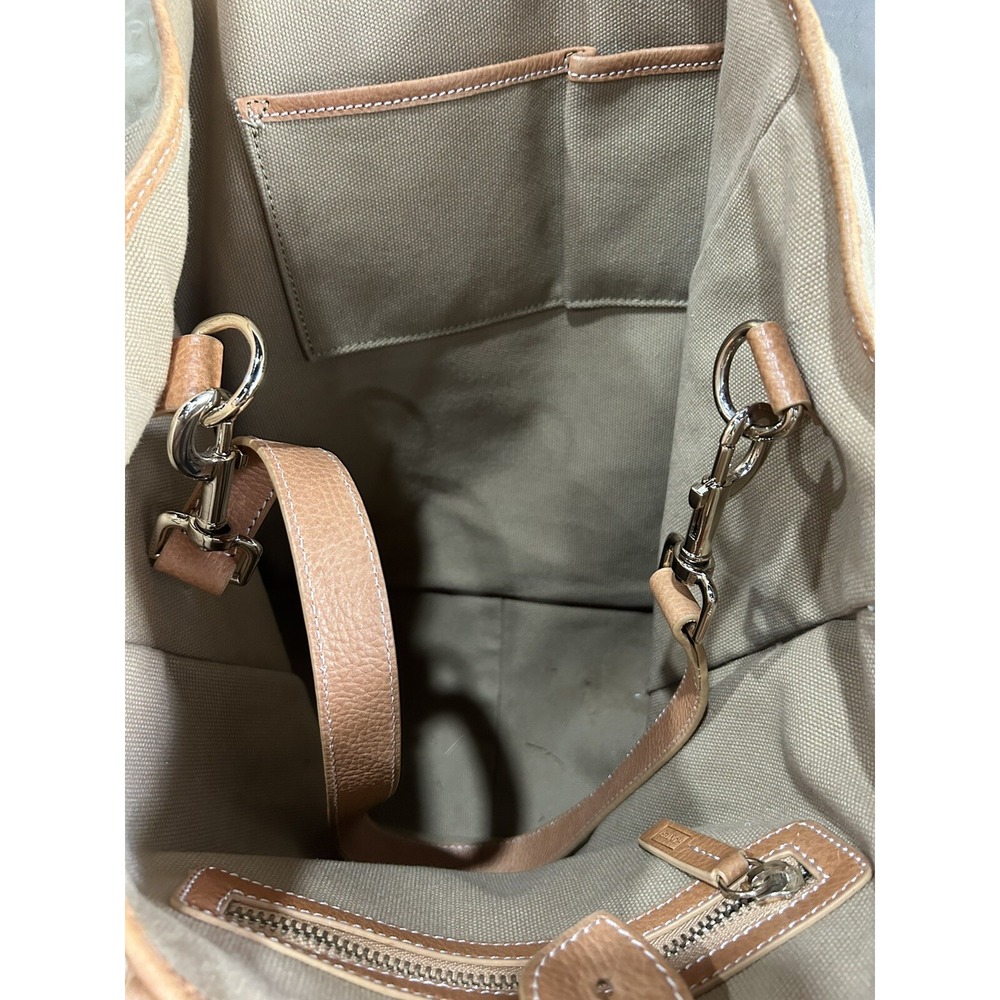 Hunter Canvas Tote Bag with Leather Straps Large Shoulder/crossbody Tan - Picture 6 of 9